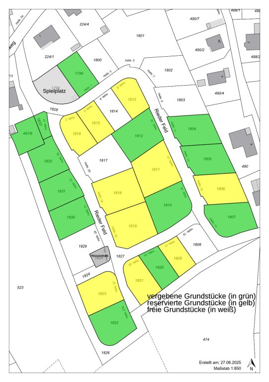 vergebene Grundstücke Rieder Feld 30062025